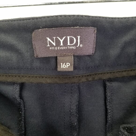 NYDJ Crop Pants Women's Petite 16 Capri Navy Blue Stretch Knit Tapered Leg Slim - Picture 4 of 13
